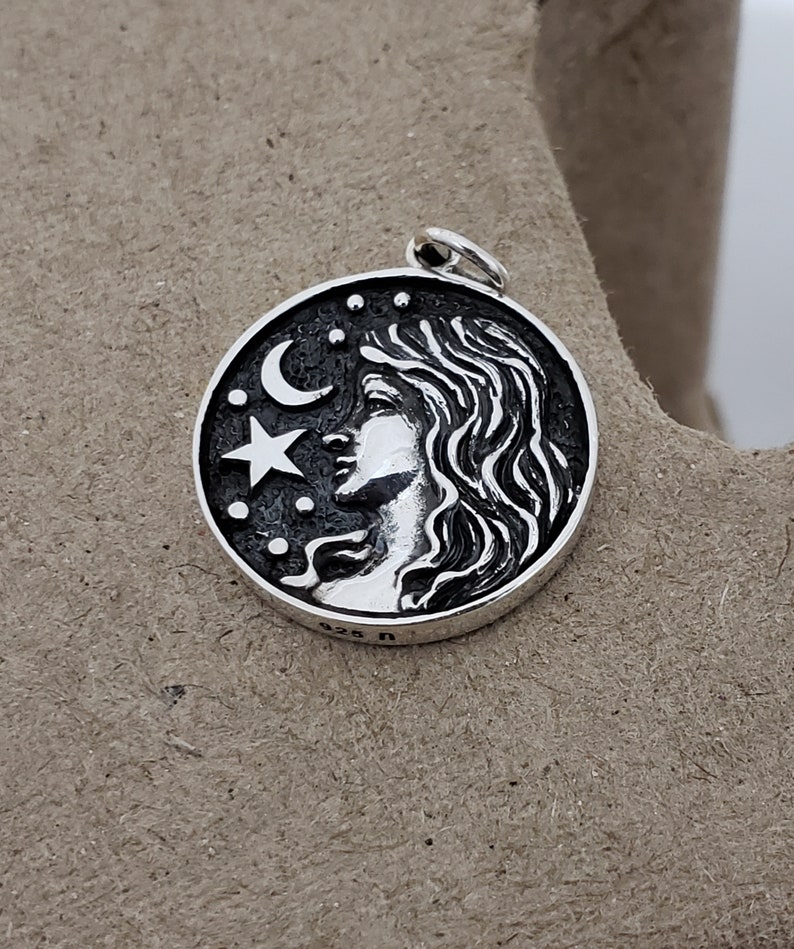 Sterling Silver Virgo Coin Pendant the Earth Sign Astrology Etsy