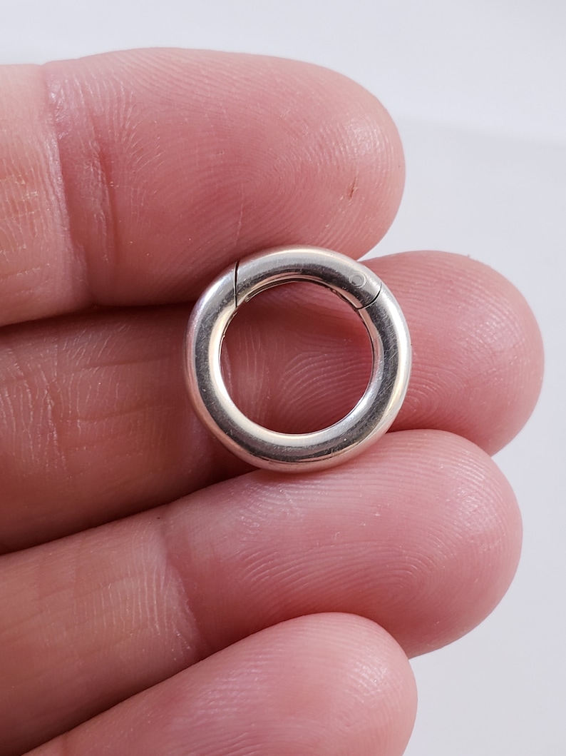 16mm Sterling Silver Hinged Round Clasp Charm HolderSilver Etsy