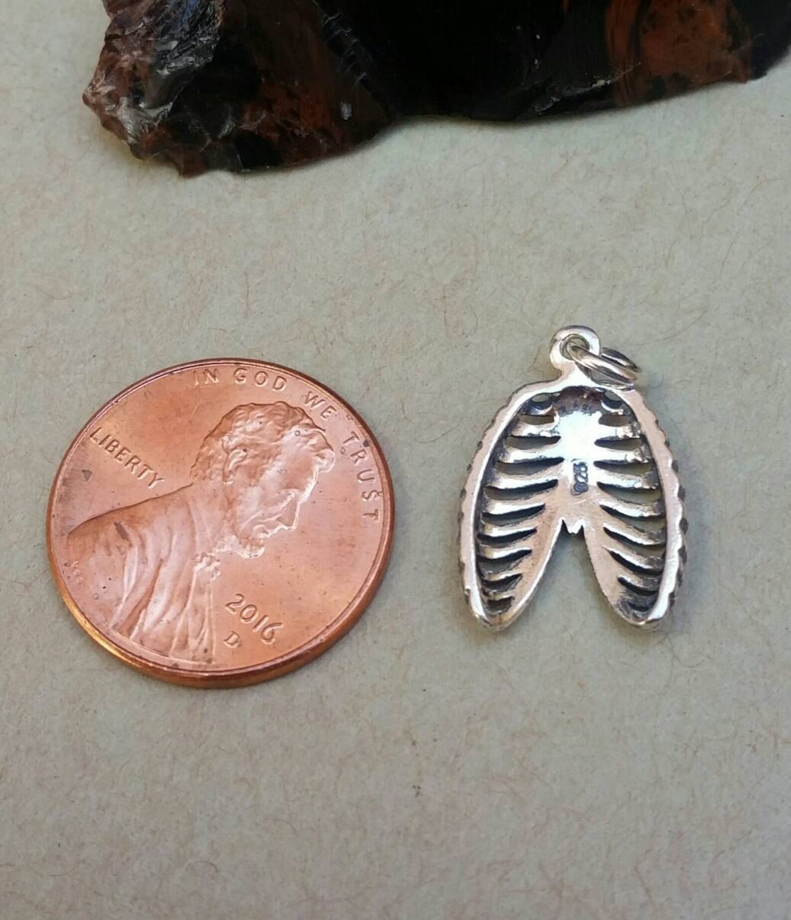 Sale! Last One! Sterling Silver Rib Cage, Silver Halloween Charm, Bone ...