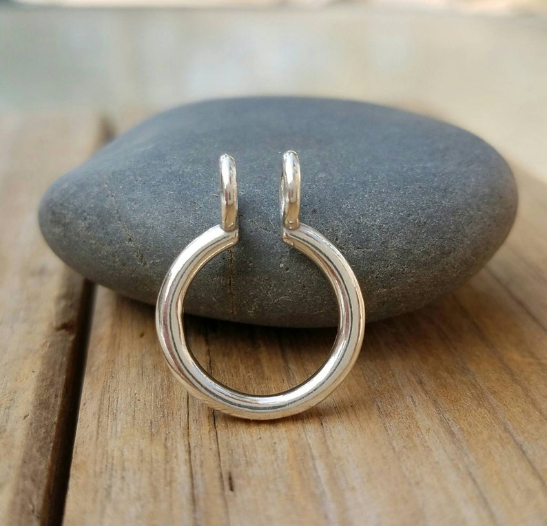 Sterling Silver Round Charm Holder Circle Pendant Circle Etsy