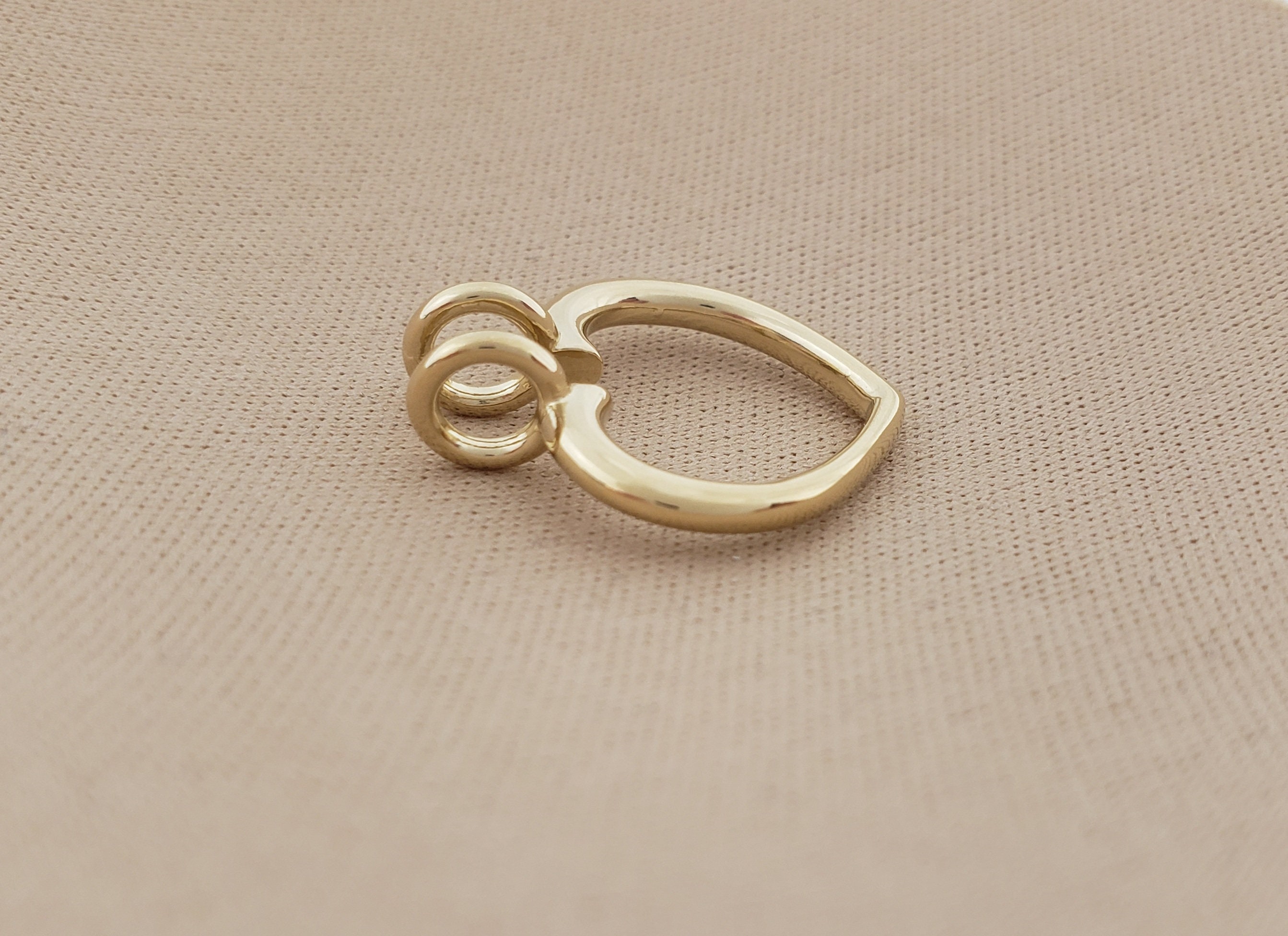 Ring Keeper 14K Gold Heart Ring Keeper Pendant Solid Gold Etsy