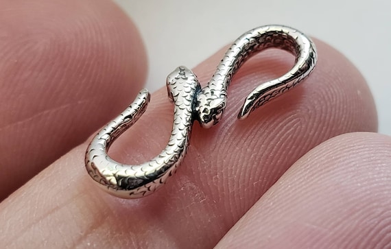 Sterling Silver Double Snake S Hook Clasp, Snake Clasp, S Shaped Clasp, Jewelry Findings,Snake Hook Clasp, Ouroboros Clasp,Snake Pendant