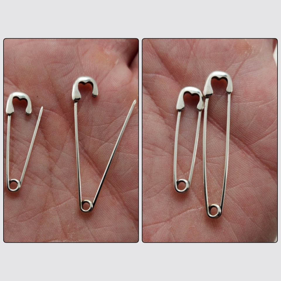 アクセサリー - CLASSICGENTLEMAN HEART PIN - SILVER One Small or Large Sterling Silver Heart Safety Pin Clasp