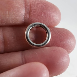 14.5mm Sterling Silver Hinged Round Clasp Charm Holder,Silver Clasp Pendant,Hinge Pendant Holder,Hinged Charm Holder,Ring Keeper,  925 Clasp