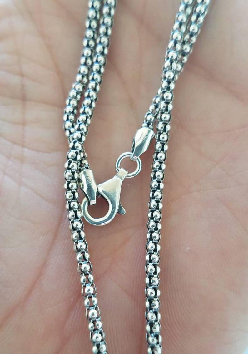 Sterling Silver Popcorn ChainRound Popcorn Chain Sterling Etsy