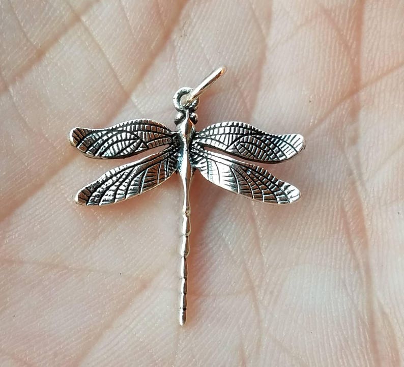 Sterling Silver Dragonfly Charm Dragonfly Pendant Dragonfly | Etsy
