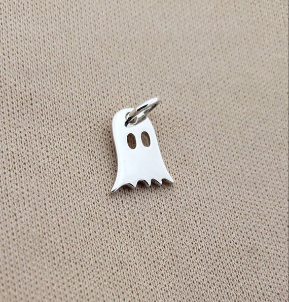 Sterling Silver Ghost Charm, Ghost Charm,Spooky Charm, Halloween Charm, Specter Charm, Ghostly Jewelry, Ghost Earrings, Ghost Necklace,Ghost