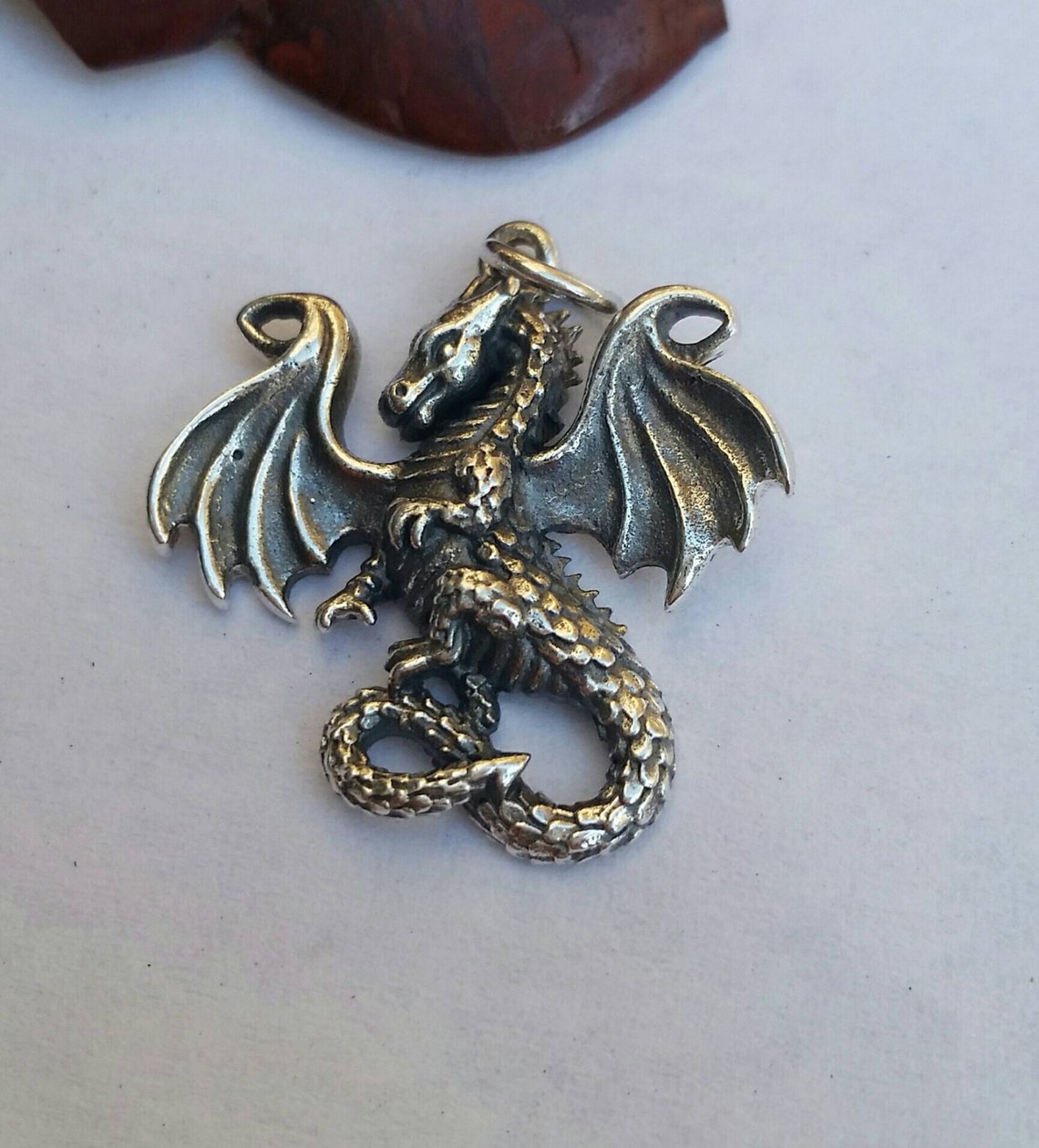 Sterling Silver Dragon Charmfire Breathing Dragon Etsy