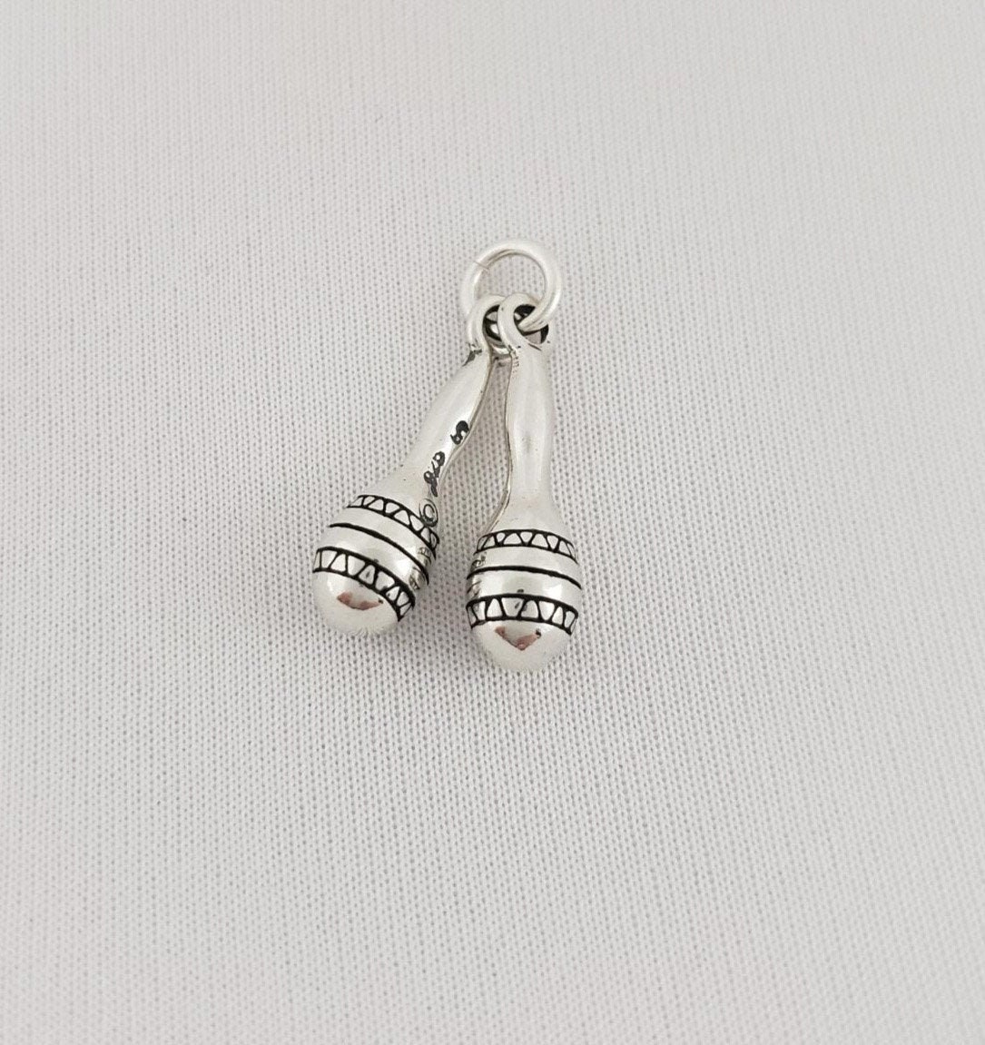 3D Maracas Charmt Sterling Silver 3D Maracas Charmt Sterling Silver