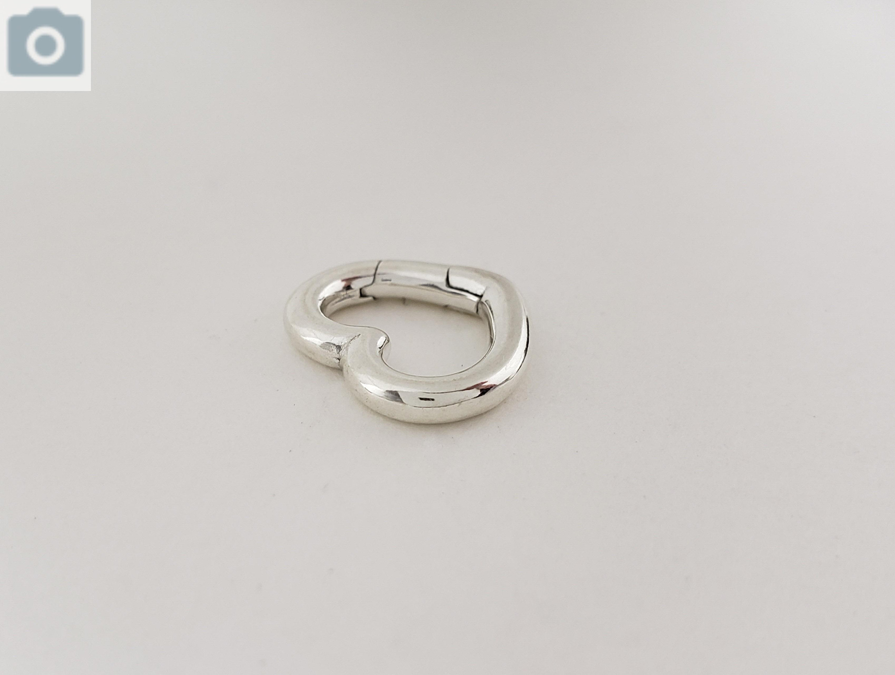 13.5mm Sterling Silver Hinged Heart Clasp Charm HolderSilver Etsy