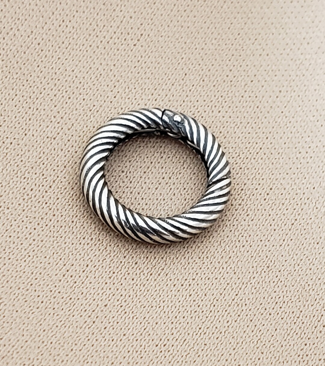 14.5mm Sterling Silver Hinged Twisted Round Clasp Charm - Etsy