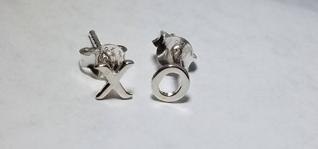 Sterling Silver XO Earrings, Silver Hugs & Kisses Earrings, X and O