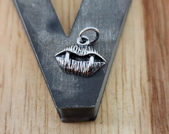 Sterling Silver Vampire Fangs Charm, Vampire Teeth Charm, Silver Vampire Teeth Fangs,Vampire Charm, Vampire Fangs Necklace, Dracula Fangs