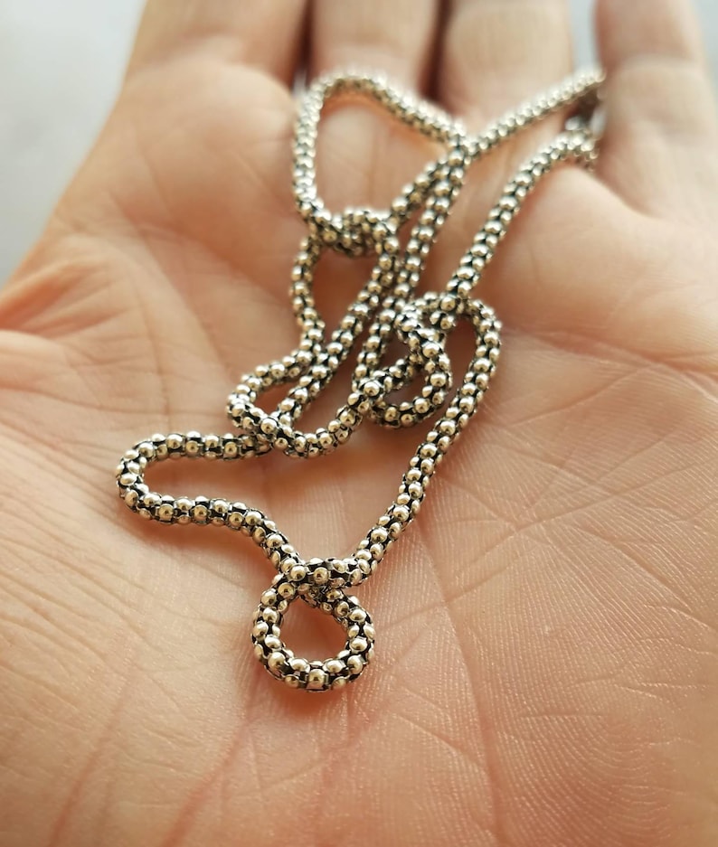 Sterling Silver Popcorn ChainRound Popcorn Chain Sterling Etsy