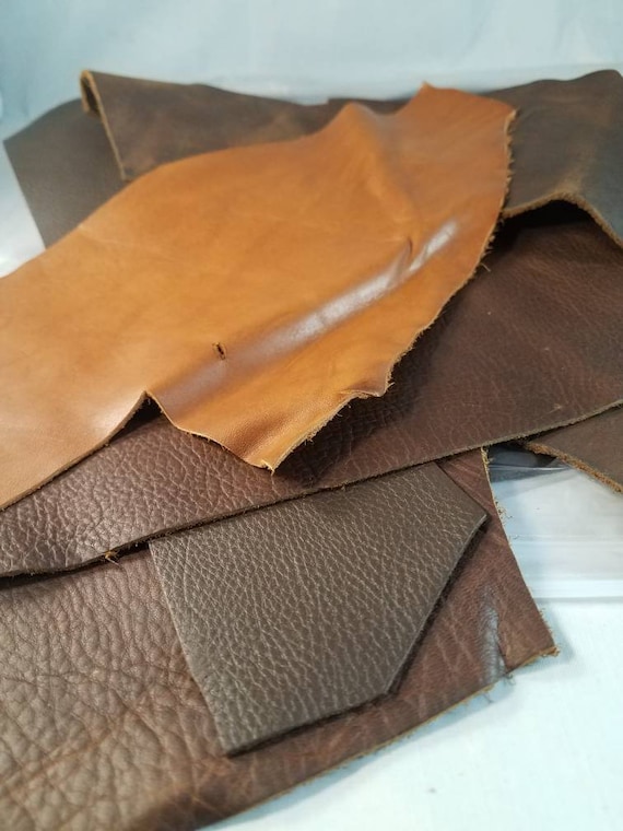 Sale2 Lbs Large Scrap Brown Leather Pieces for Jewelry,leather Remnants,large  Leather Scraps for Crafts,scrap Leather for Purses,destash 