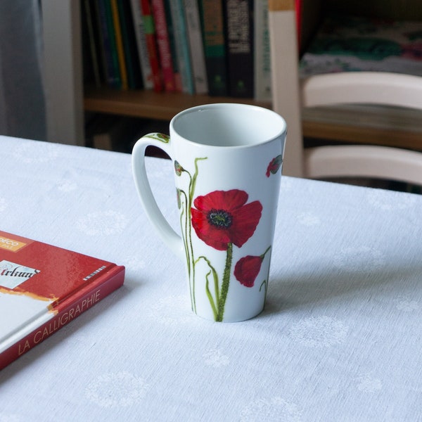 Mug XXL en porcelaine, tasse à chocolat, grand mug à café décoré à la main à personnaliser, idée cadeau