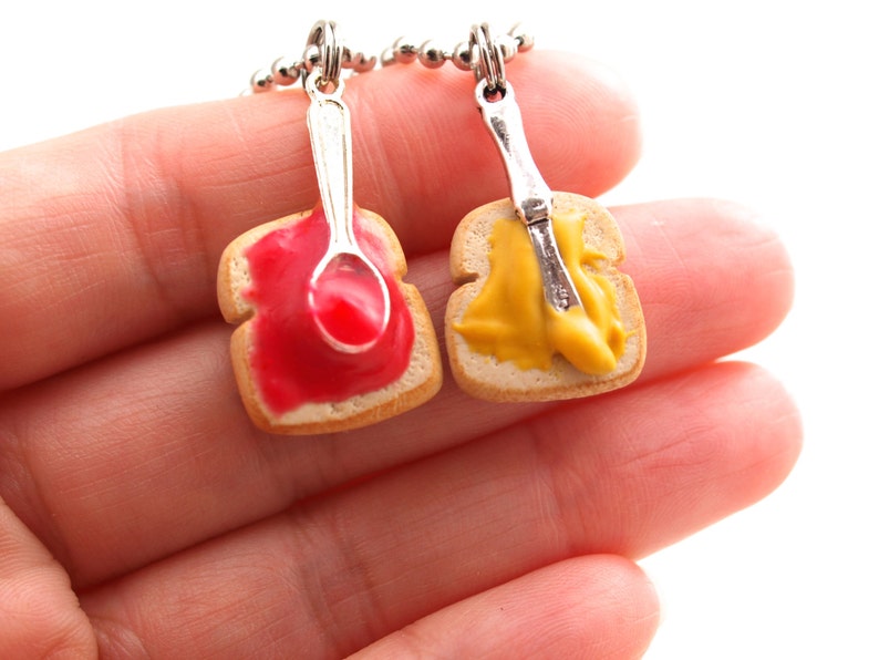 Peanut Butter Jelly Necklace Set Best Friend Friendship Etsy Canada