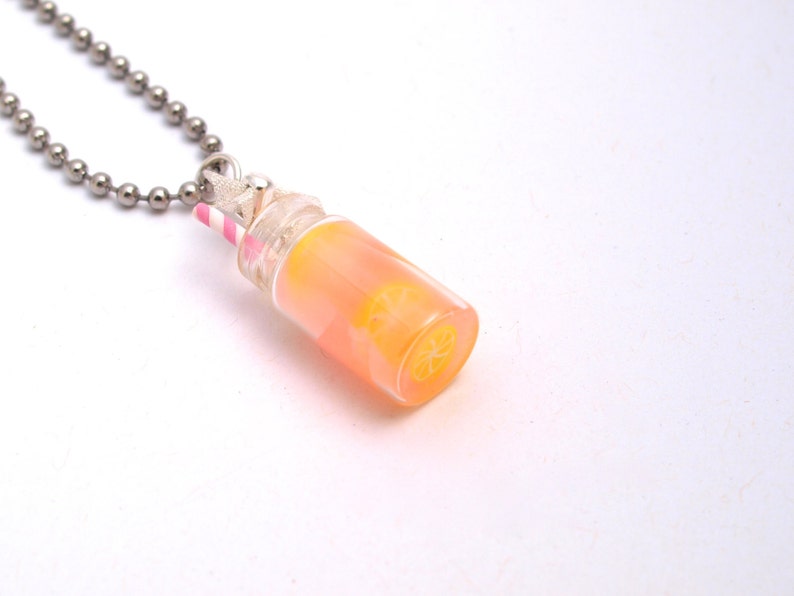 Pink Lemonade Necklace Polymer Clay Miniature Food Jewelry Etsy Canada