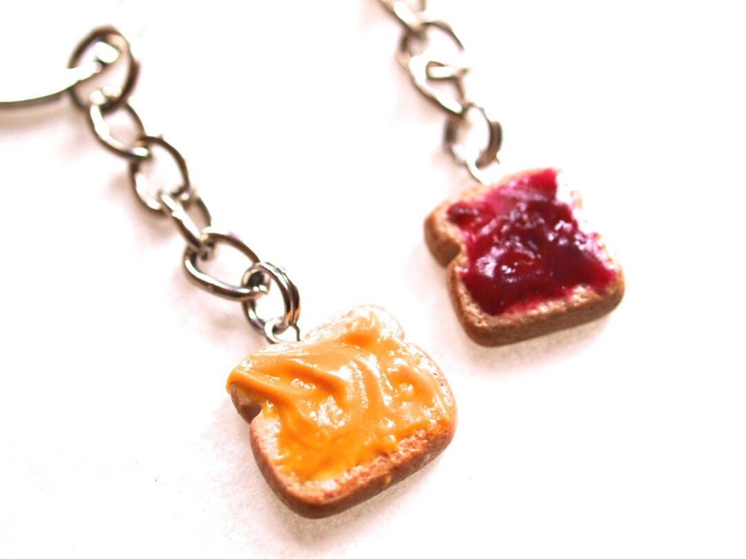 Peanut Butter Jelly Keychain Set Best Friend's BFF Etsy