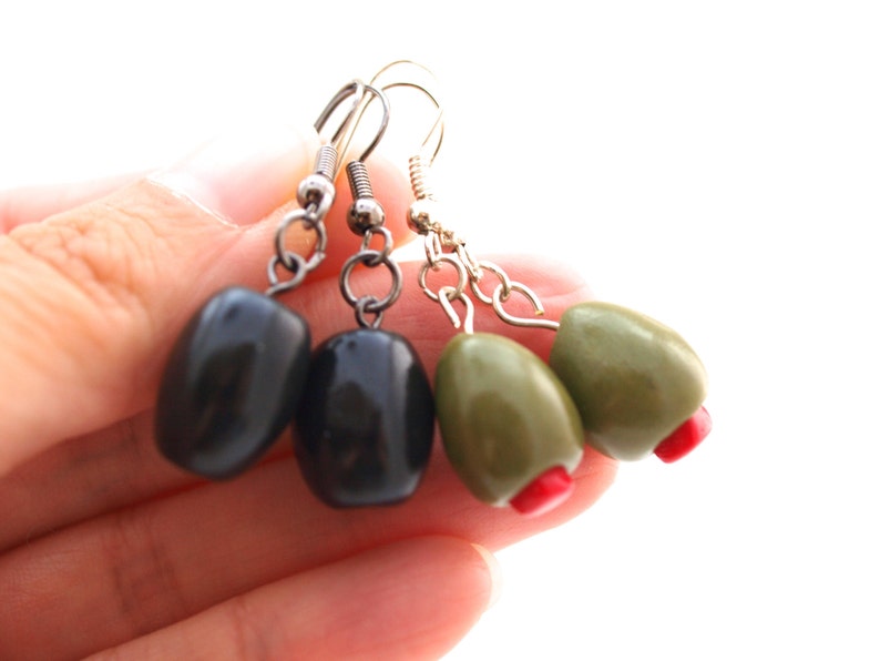 Martini Olive or Black Olive Earrings Olives for Martini Etsy