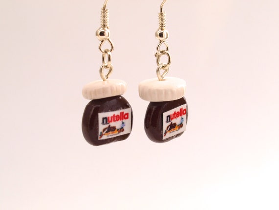 Boucles D'oreilles Pot De Nutella, Pots De Nutella Miniatures En