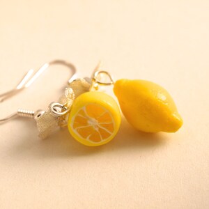 Realistic Lemon Earrings Yellow Lemon Miniature Food - Etsy