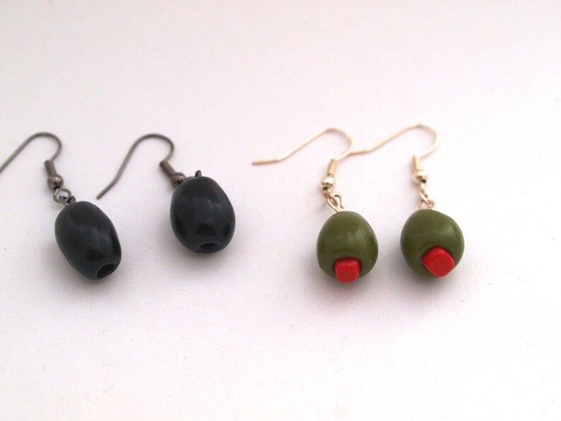 Martini Olive or Black Olive Earrings Olives for Martini Etsy