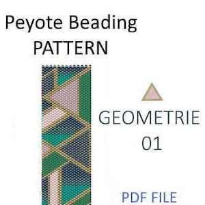01 Geometrie Bead Pattern,Bracelet Pattern,Peyote stitch Pattern,ODD Count Pattern,Miyuki Pattern,Beading Pattern,PDF FILE,Instant Download