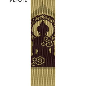 Buddha, 3 colors ONLY, Yoga, meditation, beading Patterns (even count PEYOTE and LOOM patterns for bracelet, cuff or bookmark) 2PDF