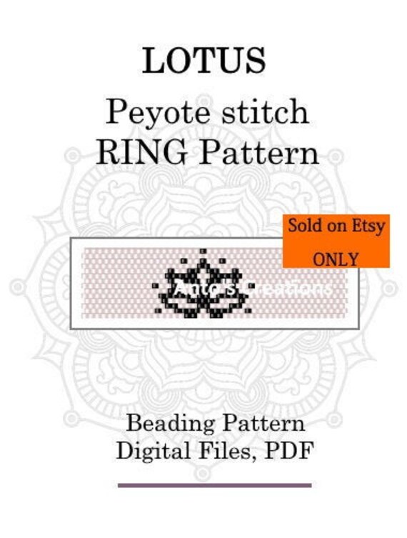 Lotus Flower Ring Pattern,beading Pattern,peyote Stitch,even Count