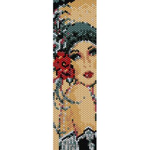 Art Deco Ballerina 1920s Vintage Woman Bracelet Pattern - Peyote Beading Tutorial PDF Jazz Age Flapper Miyuki Cuff Bookmark Instant Download