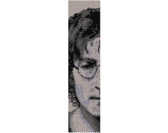 John Lennon bead Peyote pattern, beading pattern, stitch peyote pattern (even count peyote pattern for bracelet, cuff or bookmark)