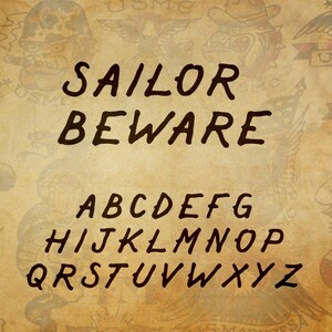 Sailor Beware Traditional Tattoo Script Font Alphabets