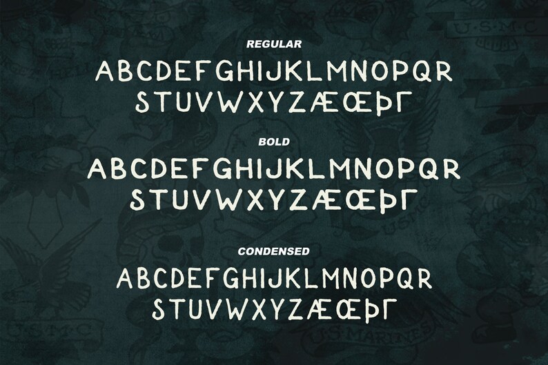 Shipmates Modern Hand-lettered Tattoo Flash Script Font - Etsy