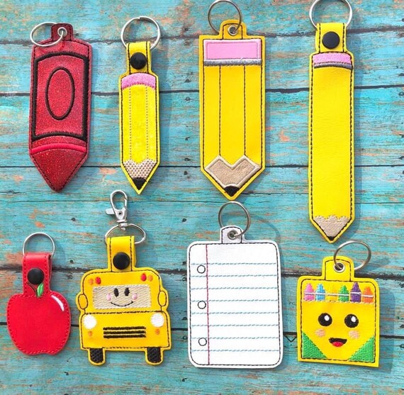 Back to School Keychain. Pencil Keychain. Bus Keychain Etsy