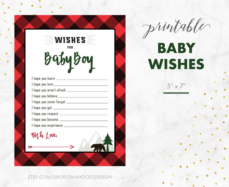 Winter Baby Shower Game Lumberjack Theme Forest Theme Etsy