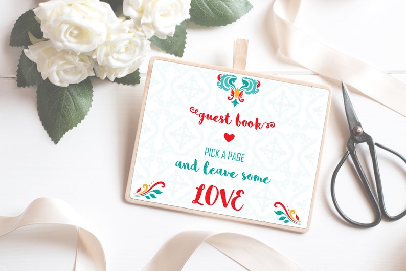 Leave Some Love Instant Print Sign Our Guest Book Guest Book Sign Guest Book Printable Wedding Sign Reception Sign Fiesta Theme DIY