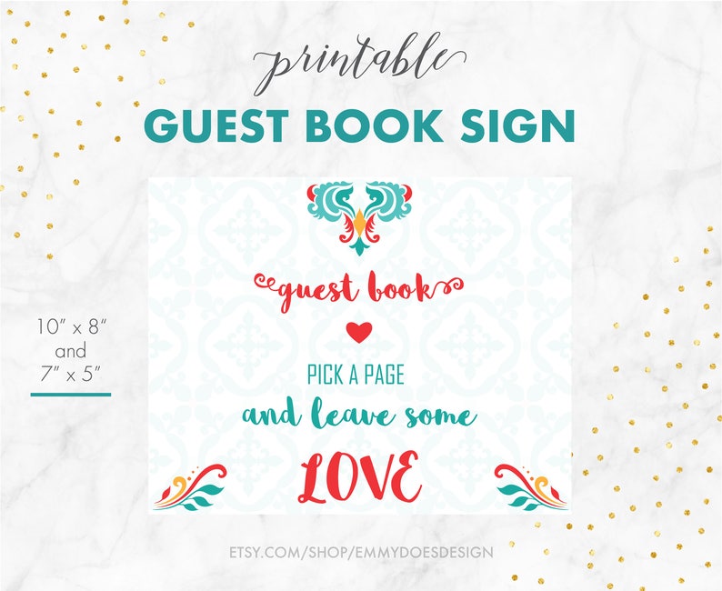 Leave Some Love Instant Print Sign Our Guest Book Guest Book Sign Guest Book Printable Wedding Sign Reception Sign Fiesta Theme DIY