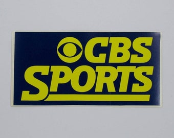 CBS Sports Bumper Sticker, Television Network Decal, TV advertisement, football basketball eye logo 70s 80s