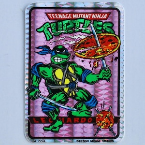Leonardo TMNT Prism Sticker, Cartoon Vending Decal, Teenage Mutant Ninja Turtles, holographic 80s 90s