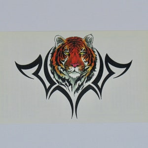 Tiger Tattoo, Temporary Skin Art, Wild Cat, Fantasy Tribal, Mythical Bengal 00s Y2K Summer festival