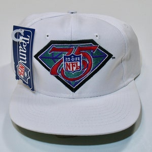 New NFL Snapback Cap, 75th Anniversary, 1994 Football Hat, White Adjustable NWT 90s