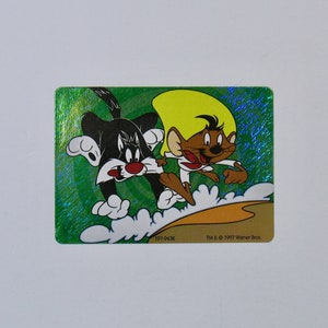 Decalque de prisma Looney Tunes, adesivo de desenho animado, Speedy Gonzales, Sylvester Cat, holo foil Warner Bros 90s 80s