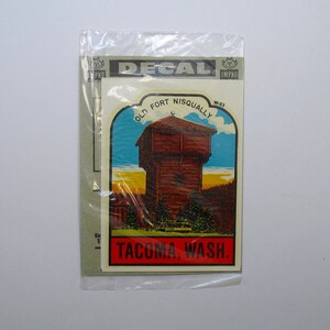 Tacoma WA Decal, Washington State Sticker, Old Fort Nisqually, camper van 50s 60s