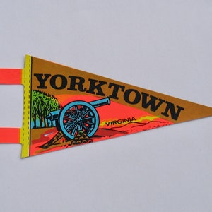 Yorktown Virginia Pennant, VA Sticker, Neon Tourist Decal, blacklight day glo 50s 60s camper van