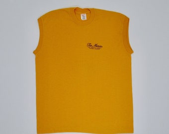 Tia Maria Jamaican Liqueur T Shirt Single Stitch Sleeveless Medium paper thin tee butter soft gold yellow surfer