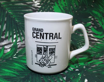 NYC Comic Mug, Funny Cartoon, Grand Central Station, 90s New York Subway, Griffea Collection 1991