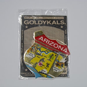 Arizona Aufkleber, Aufkleber AZ Landkarte, Metallicfolie, Grand Canyon, 60er 70er Camper Van, Southwestern Souvenir