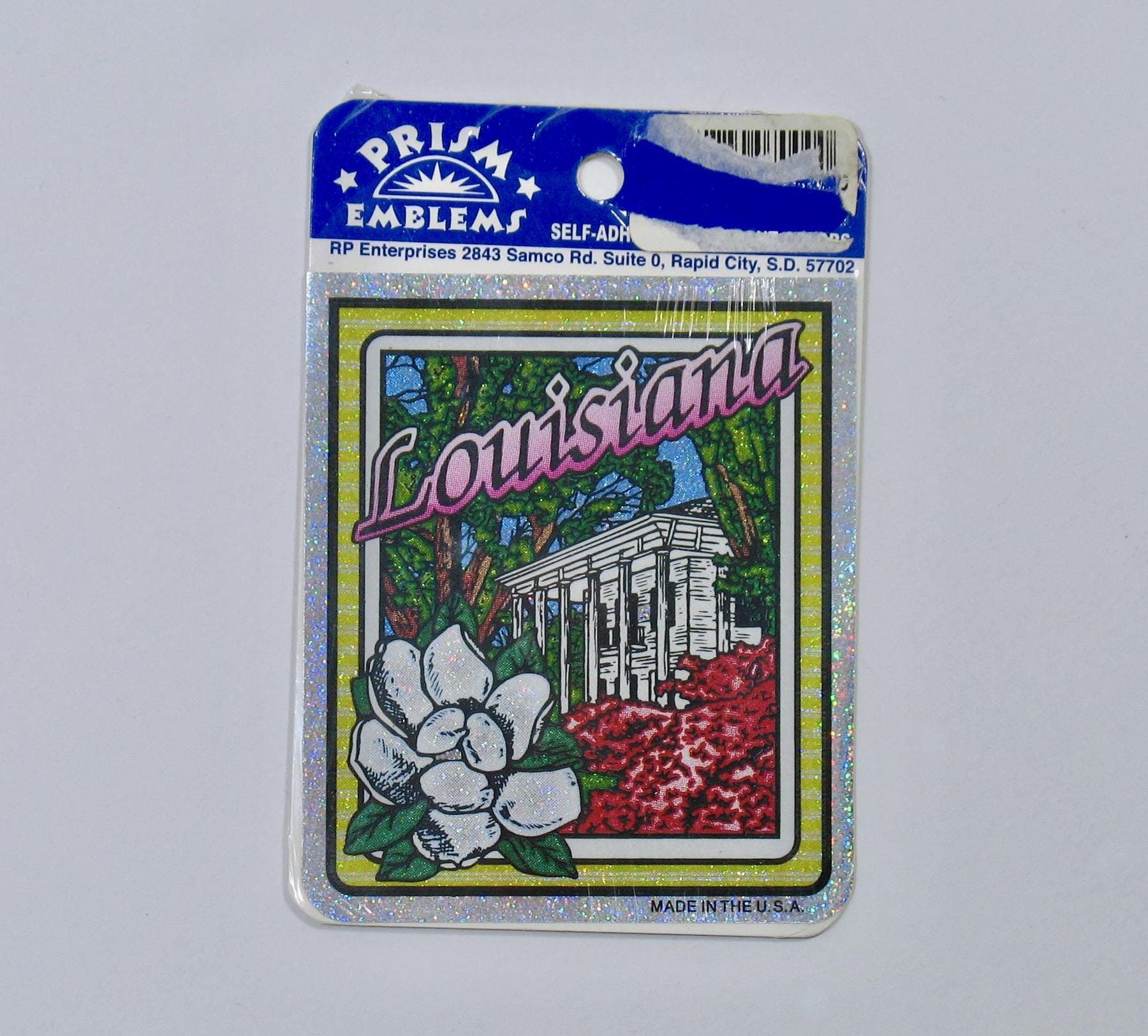 Louisiana Aufkleber, Glitter Aufkleber, LA State Prism, Bayou Country, holographischer Wohnwagen Truckstop 80er Jahre
