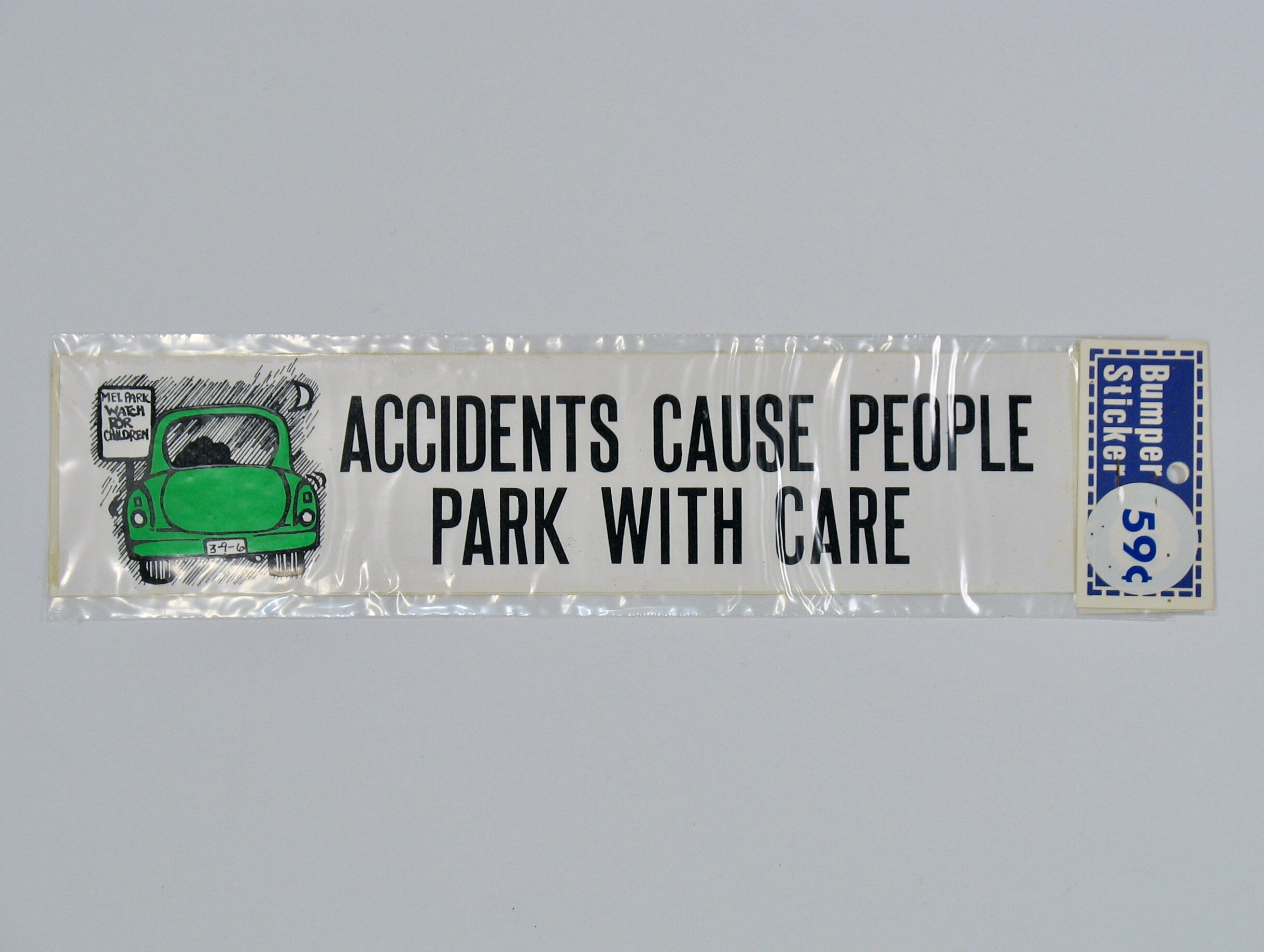 Accidents Cause People, Bumper Sticker, Park With Care Decal, RV camper van, Birth Control humor, 60s 70s